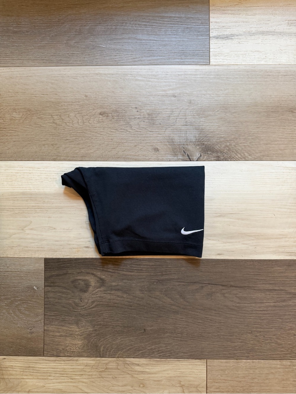 Nike Black Biker Shorts with Embroidered White Swoosh Size M